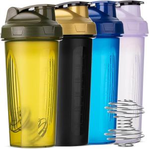 imageMr Pen Shaker Bottles for Protein Mixes 28 oz 4 Pack Colorful Protein Shaker Bottle with Wire Whisk Ball Mixer Bottle