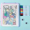 imageMr Pen Dry Erase Board 125quot x 95quot with 8 Dry Erase Markers and 2 Board Magnets White Board Dry Erase Magnetic Dry Erase Board Small White Board Small Dry Erase Board for WallColorful