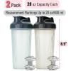 imageMr Pen Shaker Bottles for Protein Mixes 28 oz 2 Pack Clear Protein Shaker Bottle with Wire Whisk Ball Blender BottleClear