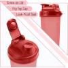 imageMr Pen Shaker Bottles for Protein Mixes 28 oz 2 Pack Clear Protein Shaker Bottle with Wire Whisk Ball Blender BottleLight Blue  Red