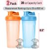 imageMr Pen Shaker Bottles for Protein Mixes 28 oz 2 Pack Clear Protein Shaker Bottle with Wire Whisk Ball Blender BottleLight Pink  Blue