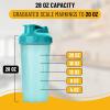 imageMr Pen Shaker Bottles for Protein Mixes 28 oz 4 Pack Colorful Protein Shaker Bottle with Wire Whisk Ball Mixer BottleLight Blue