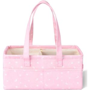 imageMr Pen Baby Diaper Caddy Organizer Pink with Star Pattern Portable Car Caddy for Changing Table and Nursery