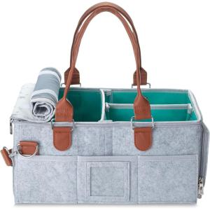 imageMr Pen Baby Diaper Caddy Organizer with Lid Baby Organizer for Nursery Portable Diaper Caddy with Lid Diaper Organizer for Changing TableGray with Lid