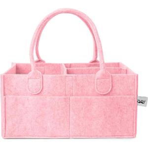 imageMr Pen Baby Diaper Caddy Organizer with Lid Baby Organizer for Nursery Portable Diaper Caddy with Lid Diaper Organizer for Changing TablePink