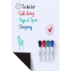 imageMr Pen Magnetic Dry Erase Whiteboard 17quot x 1125quot Magnetic Dry Erase Board Sheet with 4 Dry Erase Markers Magnetic Whiteboard for Fridge Fridge Whiteboard Dry Erase Board Magnetic