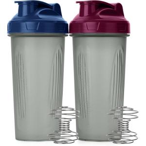 imageMr Pen Shaker Bottles for Protein Mixes 28 oz 2 Pack Clear Protein Shaker Bottle with Wire Whisk Ball Blender BottleLight Gray