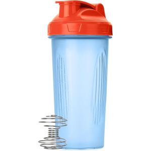 imageMr Pen Shaker Bottles for Protein Mixes 28 oz 4 Pack Colorful Protein Shaker Bottle with Wire Whisk Ball Mixer BottleBlue With Orange Top