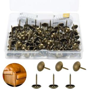 imageMr Pen Upholstery Tacks 100 Pack Furniture Tacks Decorative Nail Heads Upholstery Tacks for Furniture Decorative Tacks Upholstery Pins Upholstery Nails Antique Furniture Brass Tacks