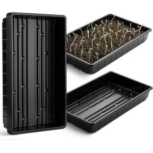 imageMr PenPlastic Growing Trays 5 Pack Plant Tray Seed Tray Seedling Tray Propagation Tray Plant Trays for Seedlings Microgreens Growing Trays Seedling Starter TraysBlack