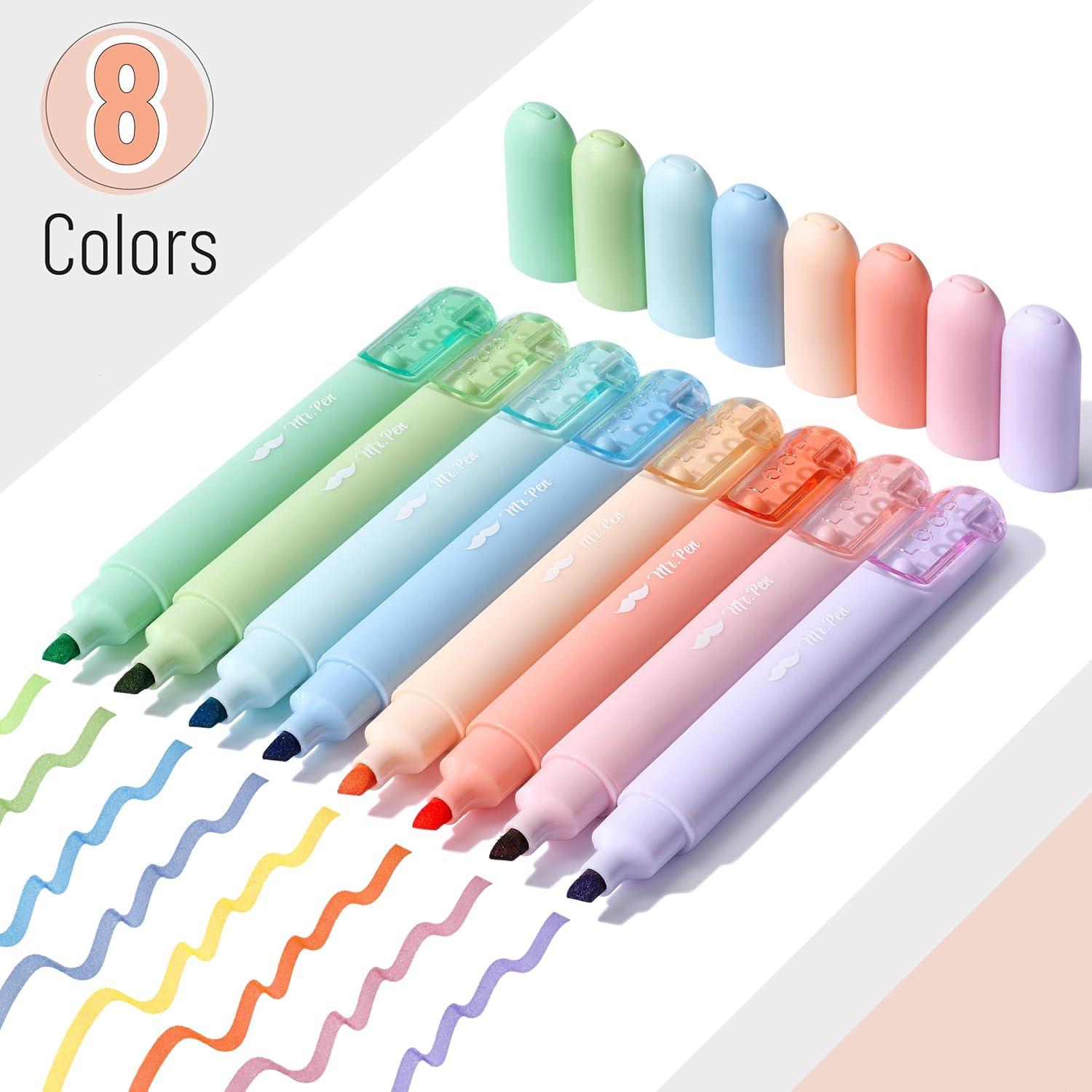 imageMr Pen Aesthetic Highlighters  8 Pack Chisel Tip Pastel ampamp Assorted Colors Cute Highlighters for School