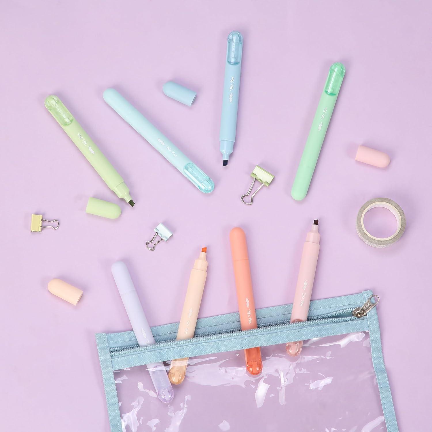 imageMr Pen Aesthetic Highlighters  8 Pack Chisel Tip Pastel ampamp Assorted Colors Cute Highlighters for School