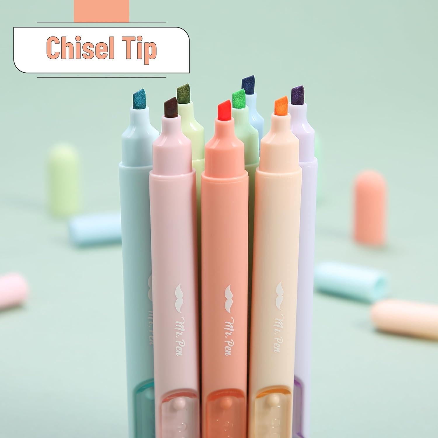 imageMr Pen Aesthetic Highlighters  8 Pack Chisel Tip Pastel ampamp Assorted Colors Cute Highlighters for School