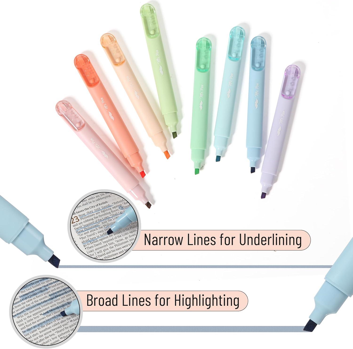 imageMr Pen Aesthetic Highlighters  8 Pack Chisel Tip Pastel ampamp Assorted Colors Cute Highlighters for School