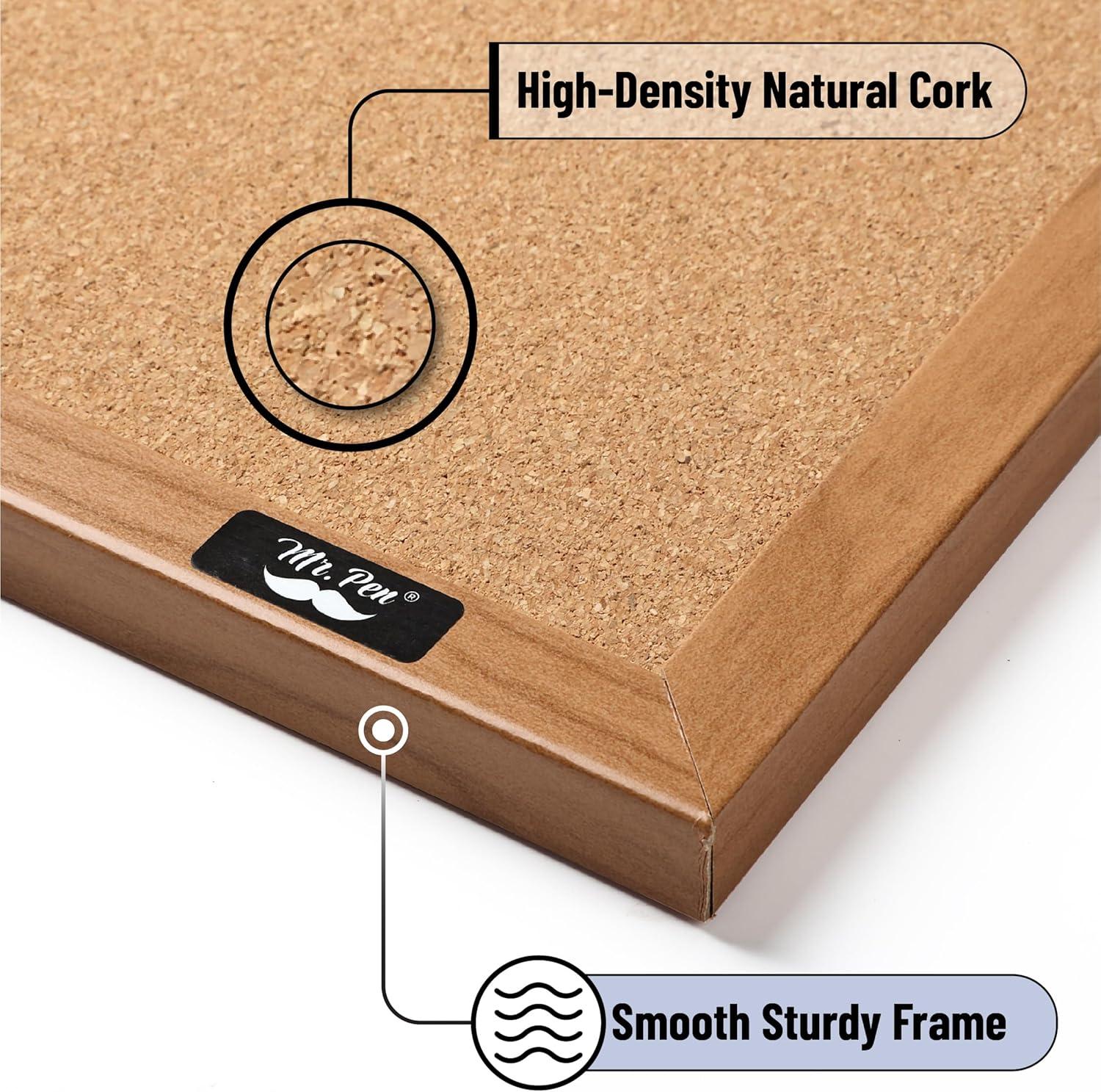 imageMr Pen Cork Board 24x48 Wood Frame Cork Bulletin Board Push Pin Board Cork Boards for Walls Corkboards for Wall Cork Board for OfficeWood Framed