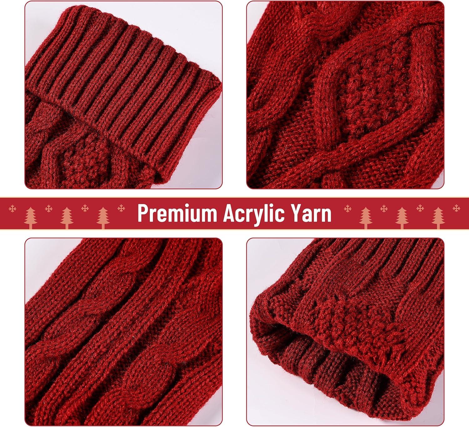 imageMr Pen Personalized Christmas Stockings with Wooden Name Tags Set of 4 18quot Red ampamp Cream Cable Knit Stockings for Christmas Cable Knit Christmas Stocking for Christmas