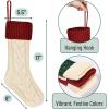 imageMr Pen Christmas Stockings 4 Pack 18quot Cable Knit StockingsGreen  Red  Cream