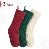 imageMr Pen Christmas Stockings 4 Pack 18quot Cable Knit StockingsGreen  Red  Cream