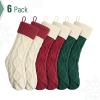 imageMr Pen Christmas Stockings 4 Pack 18quot Cable Knit StockingsGreen  Red  Cream