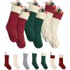 imageMr Pen Christmas Stockings 4 Pack 18quot Cable Knit StockingsGreen  Red  Cream