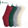 imageMr Pen Christmas Stockings 4 Pack 18quot Cable Knit StockingsRed  Cream  Green  Grey
