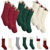 imageMr Pen Christmas Stockings 4 Pack 18quot Cable Knit StockingsRed  Cream  Green