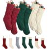 imageMr Pen Christmas Stockings 4 Pack 18quot Cable Knit StockingsRed  Cream  Green