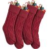 imageMr Pen Christmas Stockings 4 Pack 18quot Cable Knit StockingsRed
