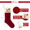 imageMr Pen Christmas Stockings 4 Pack 18quot Cable Knit StockingsRed and Cream With E