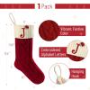 imageMr Pen Christmas Stockings 4 Pack 18quot Cable Knit StockingsRed and Cream With J