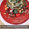 imageMr Pen Christmas Tree Skirt  48 Inch Red Knitted Christmas Skirt for Xmas TreesRed Sequin
