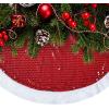 imageMr Pen Christmas Tree Skirt  48 Inch Red Knitted Christmas Skirt for Xmas TreesRed Sequin