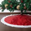 imageMr Pen Christmas Tree Skirt  48 Inch Red Knitted Christmas Skirt for Xmas TreesRed Sequin