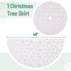 imageMr Pen Christmas Tree Skirt  48 Inch Red Knitted Christmas Skirt for Xmas TreesWhite Gold