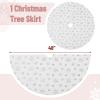 imageMr Pen Christmas Tree Skirt  48 Inch Red Knitted Christmas Skirt for Xmas TreesWhite Silver