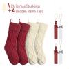 imageMr Pen Personalized Christmas Stockings with Wooden Name Tags Set of 4 18quot Red ampamp Cream Cable Knit Stockings for Christmas Cable Knit Christmas Stocking for Christmas
