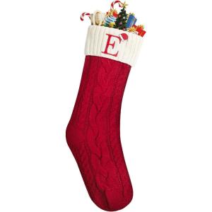 imageMr Pen Christmas Stockings 4 Pack 18quot Cable Knit StockingsRed and Cream With E