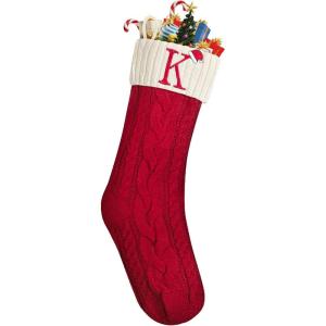imageMr Pen Christmas Stockings 4 Pack 18quot Cable Knit StockingsRed and Cream with K