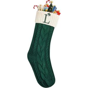 imageMr Pen Christmas Stockings with Initials 18quot Letter G Cream and Red Cable Knit Stockings for Christmas Cable Knit Christmas Stocking for Christmas Large Knit Stockings ChristmasGreen and Cream With L