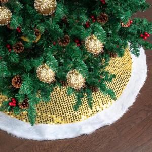 imageMr Pen Christmas Tree Skirt  48 Inch Red Knitted Christmas Skirt for Xmas TreesGold