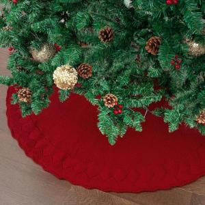 imageMr Pen Christmas Tree Skirt  48 Inch Red Knitted Christmas Skirt for Xmas TreesRed Knitted 2