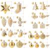 imageMr Pen Assorted Ball Ornaments Set 77 pcs Red Shatterproof Christmas Ornaments for TreeGold