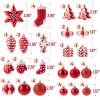 imageMr Pen Assorted Ball Ornaments Set 77 pcs Red Shatterproof Christmas Ornaments for TreeRed