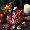 imageMr Pen Assorted Ball Ornaments Set 77 pcs Red Shatterproof Christmas Ornaments for TreeRed