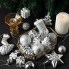 imageMr Pen Assorted Ball Ornaments Set 77 pcs Red Shatterproof Christmas Ornaments for TreeSilver