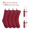 imageMr Pen Personalized Christmas Stockings with Wooden Name Tags Set of 4 18quot Red Cable Knit Stockings for Christmas Cable Knit Christmas Stocking for Christmas Large Knit Stockings Christmas