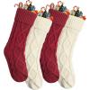 imageMr Pen Christmas Stockings 4 Pack 18quot Cream Stockings Christmas Stockings for Christmas Stocking Christmas Cream Knit Stockings Christmas Stocking Cream Christmas StockingsRed  Cream