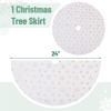 imageMr Pen Christmas Tree Skirt 24 inches White Faux Fur Christmas Tree Skirts with Gold Snowflakes White Tree Skirt Christmas Skirt Tree White Christmas Tree Skirt White Xmas Tree Skirt