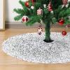 imageMr Pen Christmas Tree Skirt 48 inch Silver Sequin Tree Skirt Christmas Skirt Tree Xmas Tree Skirt for Christmas Tree Christmas Skirts for Xmas Trees Silver Christmas Tree Skirt Silver