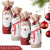 imageMr Pen Christmas Wine Bags  4 Pack Burlap Wine Bottle Covers with Drawstring for Holidays4